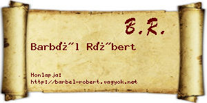 Barbél Róbert névjegykártya